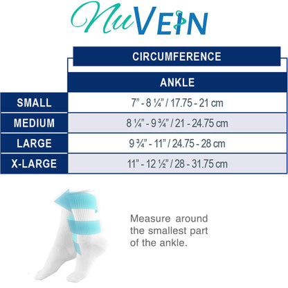 NuVein 15-20 mmHg Medical Compression Socks, Mid Calf Crew Length, Padded Cushion Foot, White, Medium