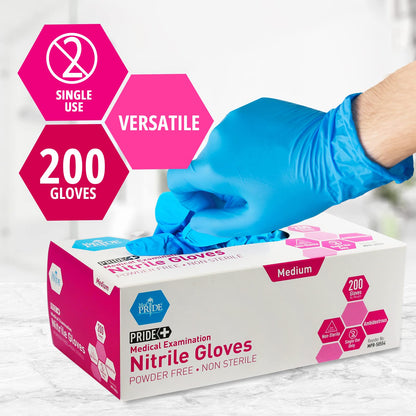 Medpride Medical Examination Nitrile Gloves|Large Case of 2000| Blue, Latex/Powder-Free, Non-Sterile Exam Gloves| Professional Grade for Hospitals, Law Enforcement, Tattoo Artists, First Response