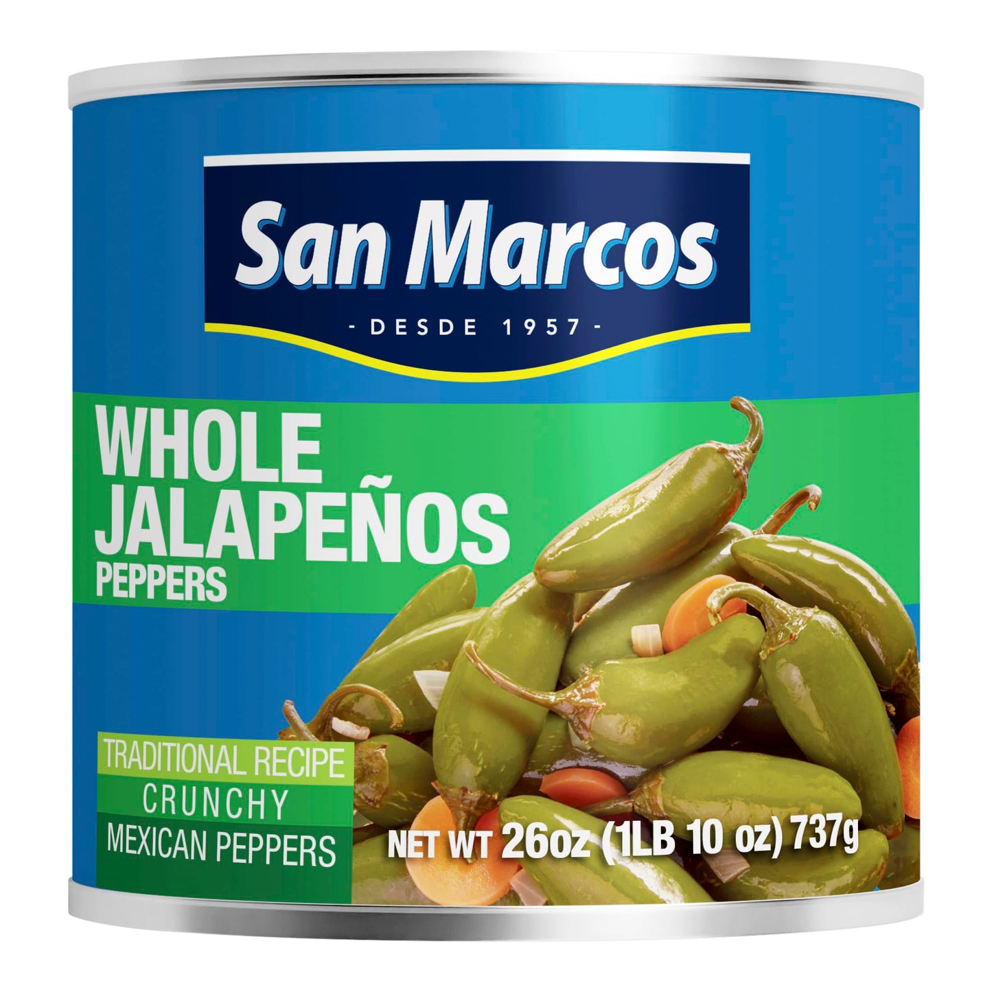 San Marcos Whole Jalapeno Peppers, 26 Ounce