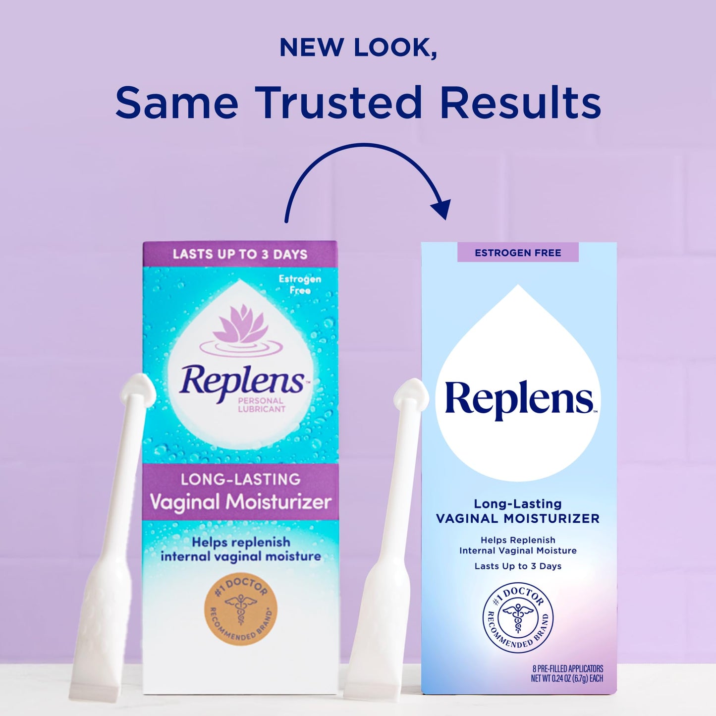 Replens Long Lasting Vaginal Moisturizer for Vaginal Dryness, Doctor Recommended & Estrogen-Free, 8 Pre-Filled Applicators