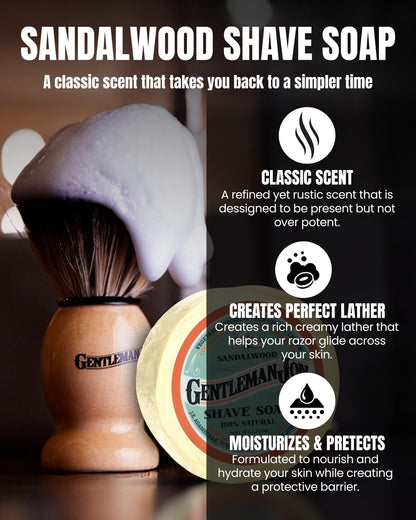 Gentleman Jon Deluxe Vintage Shaving Kit for Men - Men's Shaving Set Gifts, Compact Design, Includes Safety Razor and Brush Stand, Brush, Potassium Alum Block, Soap, Stainless Bowl, Stand & Dopp Kit