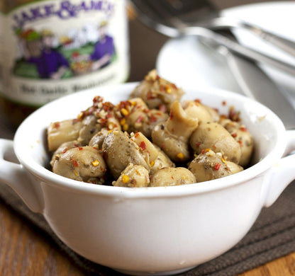Jake & Amos Pickled Hot Garlic Mushrooms, 16 Oz. Jars (Pack of 2)