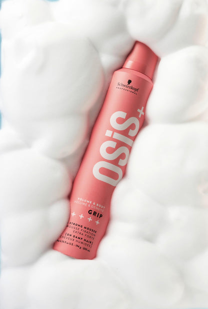 OSiS+ Grip Extreme Hold Mousse - Extra Strong Control Volume Mousse with Heat Protection