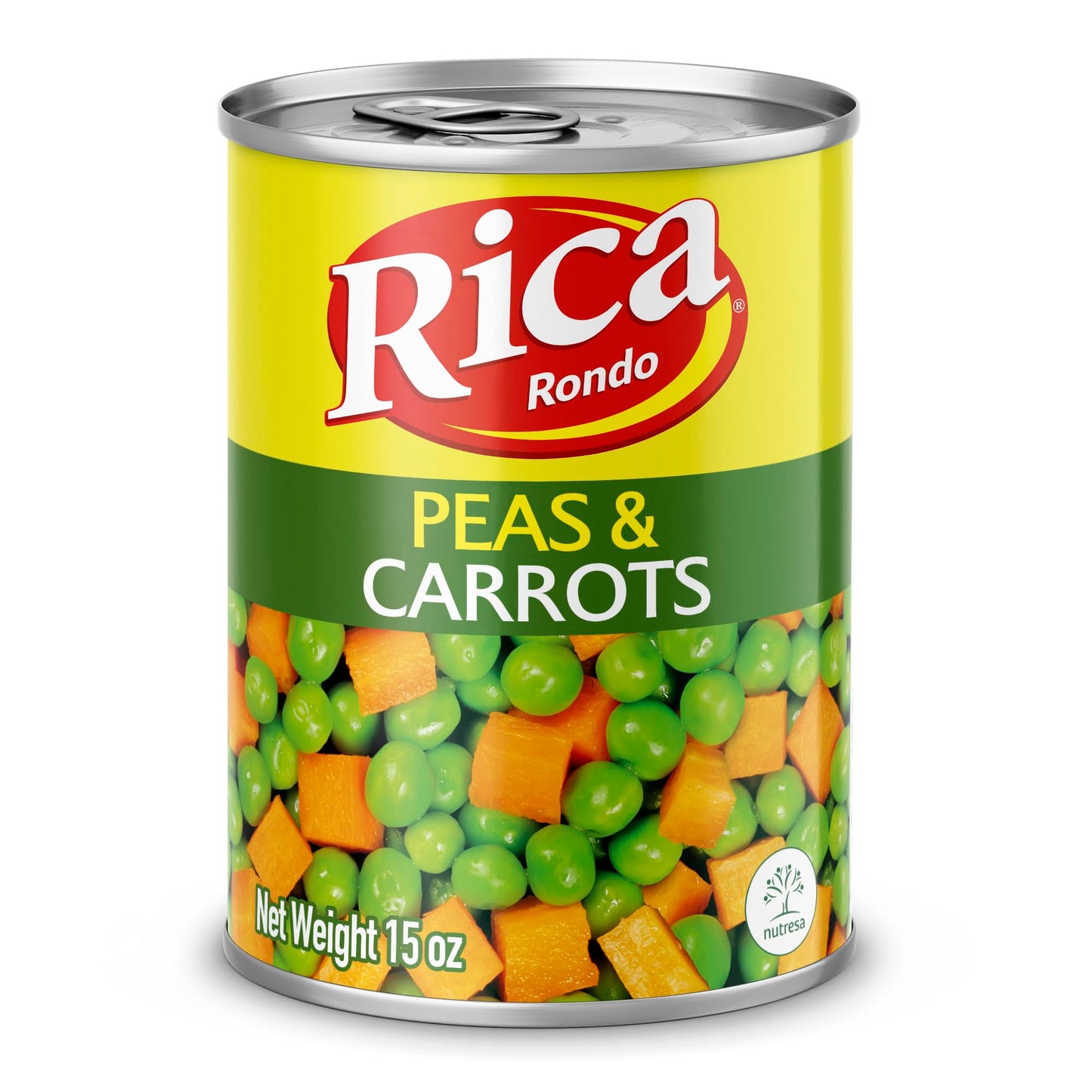 Rica Rondo Peas and Carrots, Canned Vegetables, 15 oz Can (Pack of 12)