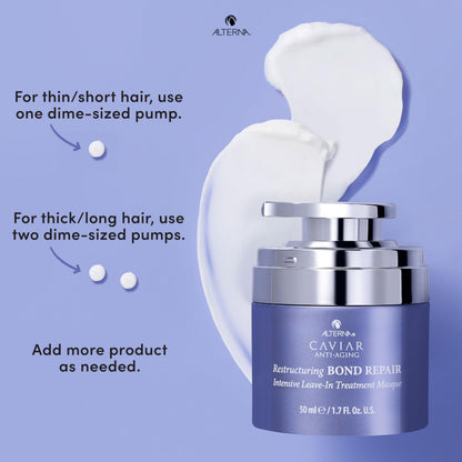 Alterna Haircare CAVIAR Anti-Aging Restructuring Bond Repair Intensive Leave-In Treatment Masque 1.7oz | Repairs, Strengthens and Protects Damaged Hair
