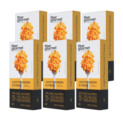 Fiber Gourmet Mac and Cheese - Low Carb Pasta with 24g Fiber, 150 Calories, Kosher Certified, Made in US with Natural Ingredients, No Artificial Colors or Flavors - 6 Pack