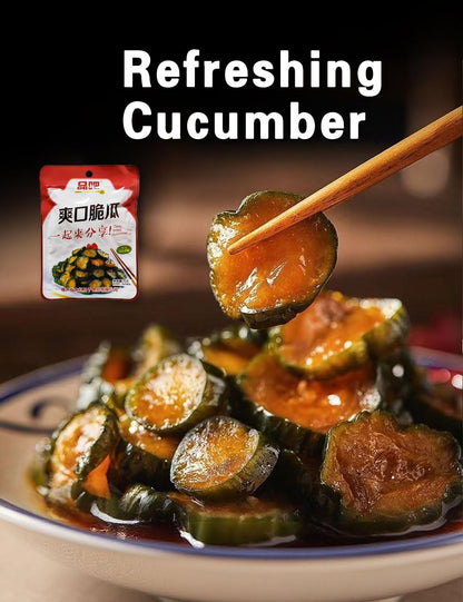 Zhacai Pickled（575g/20.3oz,6Packs/Bag) Si Chuan Zha Cai For Sushi Chinese Pickles Variety Set Asparagus Lettuce & Bamboo Shoots Kelp Shreds Ginger Slices Cucumber Kimchi Preserved Mustard Stem