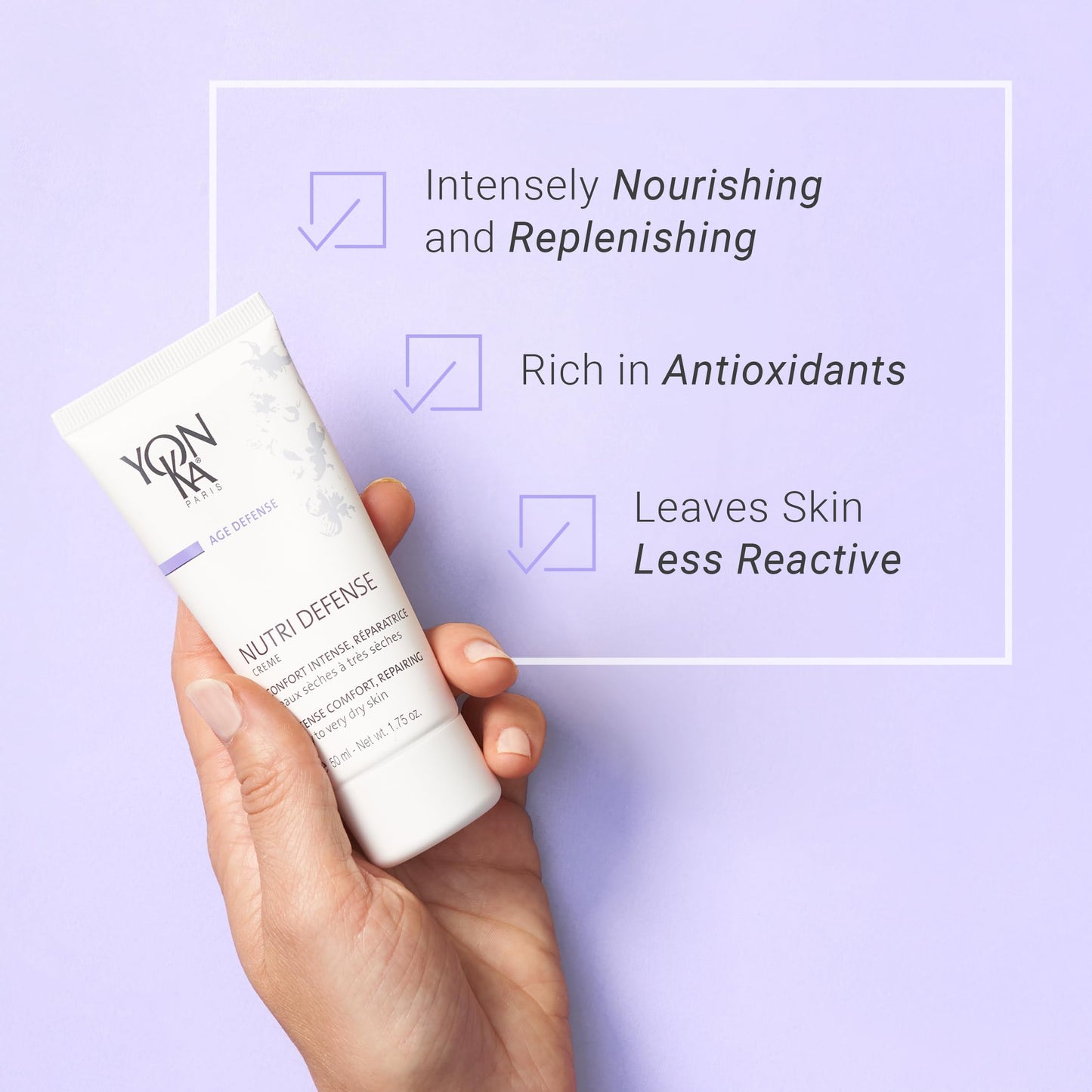 Yonka Nutri-Defense Creme, Nourishing Dry Skin Facial Moisturizer, Rich Shea Butter Treatment Cream with Prebiotics and Probiotics, Dry and Sensitive Skin, Paraben-Free