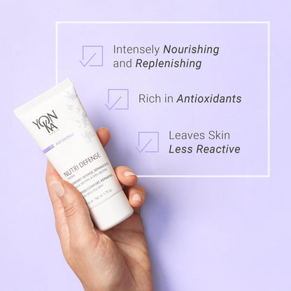 Yonka Nutri-Defense Creme, Nourishing Dry Skin Facial Moisturizer, Rich Shea Butter Treatment Cream with Prebiotics and Probiotics, Dry and Sensitive Skin, Paraben-Free