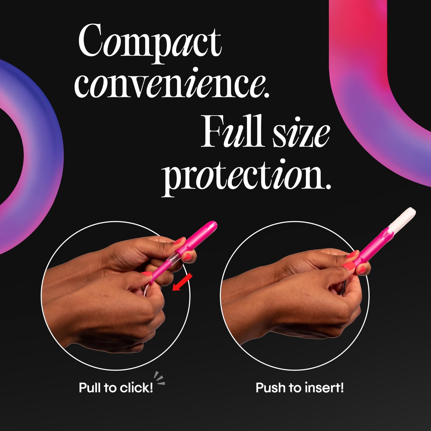 U by Kotex Click Compact Multipack Tampons, Regular/Super Absorbency, Unscented, 45 Count