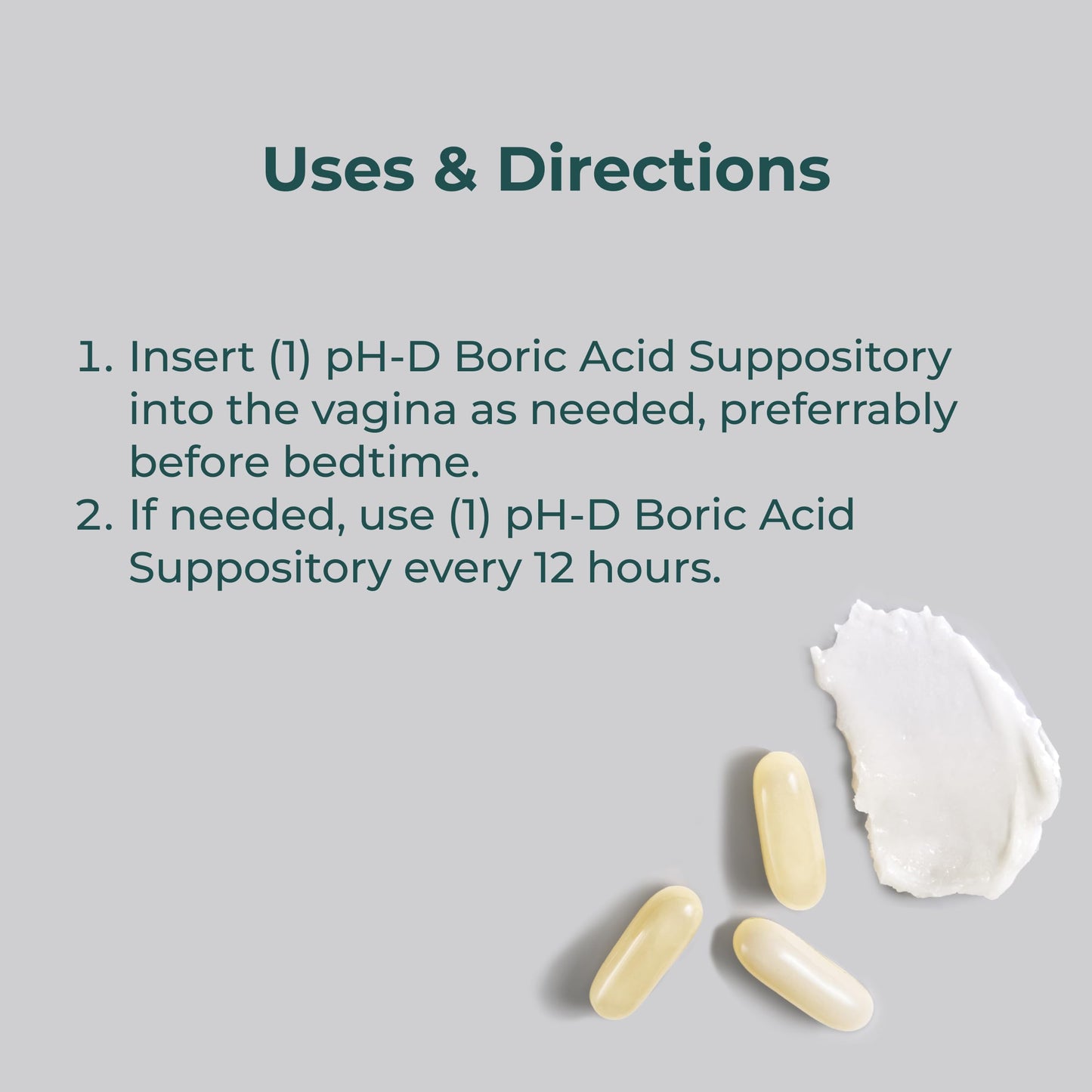 pH-D Feminine Health Support - Boric Acid Moisturizing Suppository - Woman Owned - for Vaginal Odor - Paraben-Free and Cruelty-Free - 14 Count