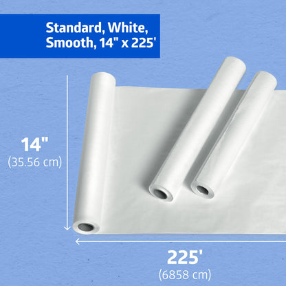 Medline Medical Exam Table Paper, Smooth Table Paper, 14 inches x 225 feet, Case of 12 Rolls