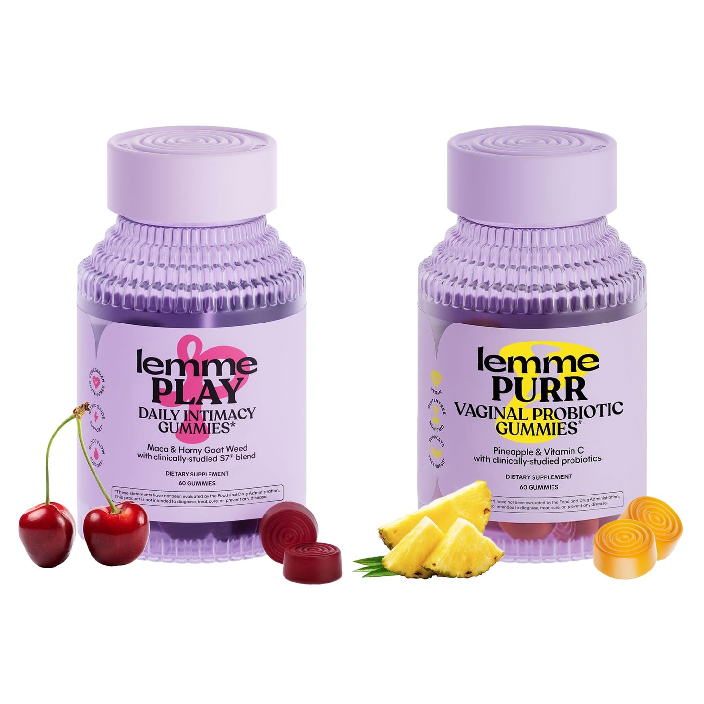 Lemme Purr & Play Bundle - Daily Intimacy Gummies and Vaginal Probiotic Gummies for Women (60ct Each)