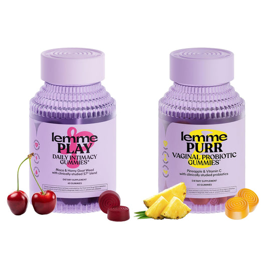 Lemme Purr & Play Bundle - Daily Intimacy Gummies and Vaginal Probiotic Gummies for Women (60ct Each)