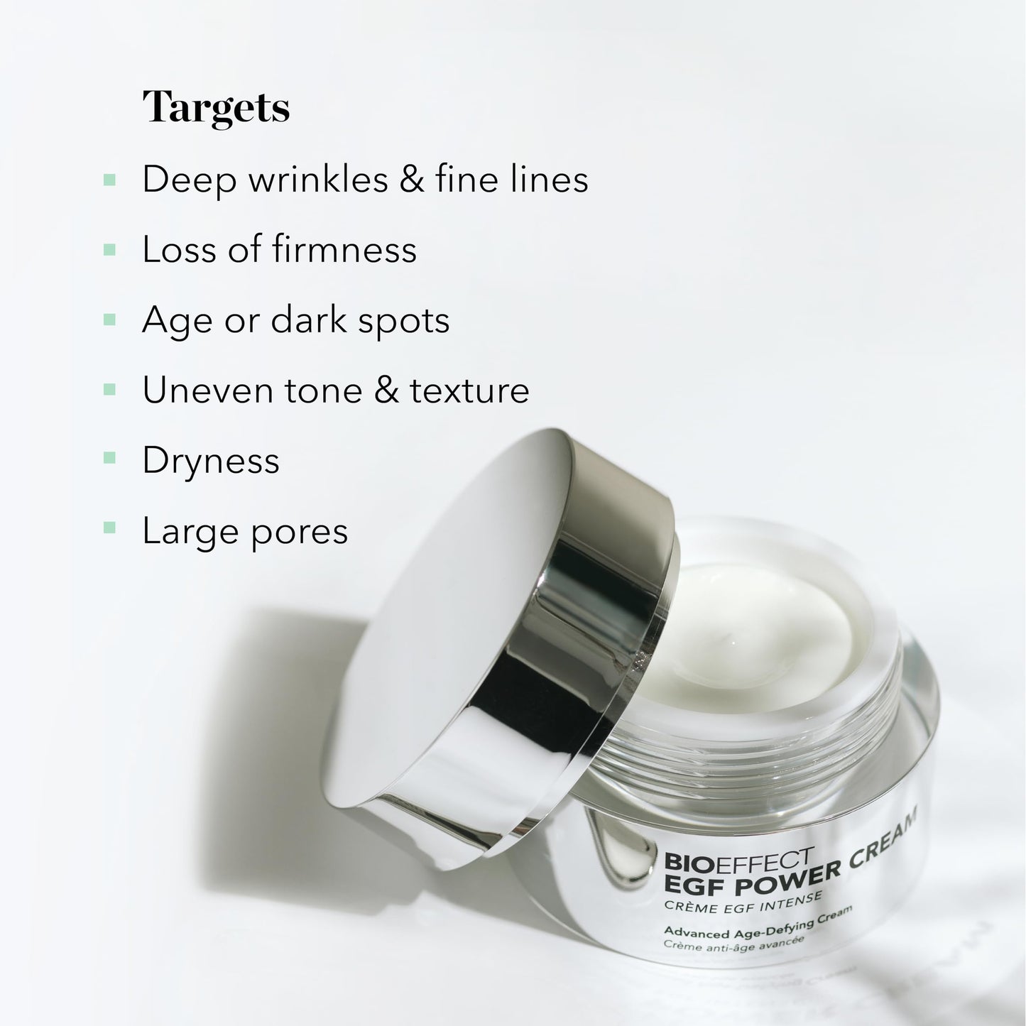 BIOEFFECT EGF Power Cream | Advanced Age-Defying Face & Neck Cream with Epidermal Growth Factor + Hyaluronic Acid + Niacinamide for Wrinkles & Age Spots | 50 mL / 1.69 oz