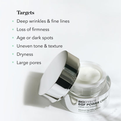 BIOEFFECT EGF Power Cream | Advanced Age-Defying Face & Neck Cream with Epidermal Growth Factor + Hyaluronic Acid + Niacinamide for Wrinkles & Age Spots | 50 mL / 1.69 oz