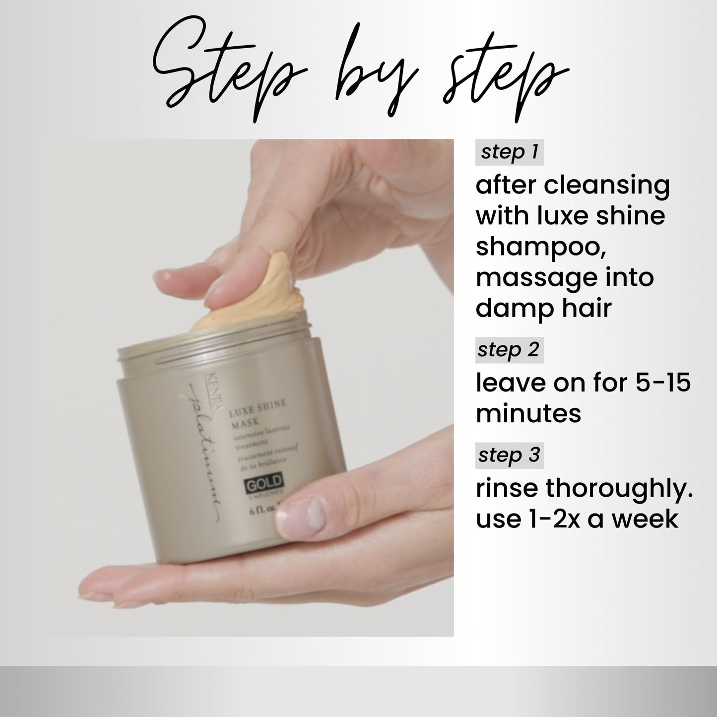 Kenra Platinum Luxe Shine Mask |Shine-Enhancing Intensive Conditioning Mask |Increases slip, Smoothness & Improves Manageability |Experience 2x Stronger Hair* |72 hour humidity protection* |6 oz
