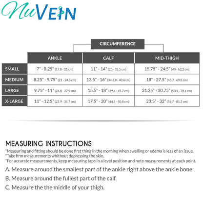 NuVein Men's Compression Socks, 20-30 mmHg Support, Dress Trouser Style, Thigh High Length, Black, Medium