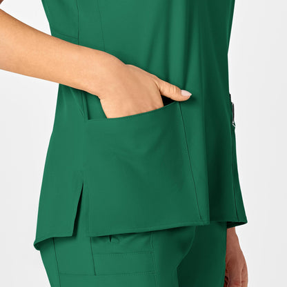 WonderWink Womens Flex Back V-Neck Top Medical Scrubs, Hunter Green, X-Small US