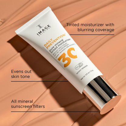 IMAGE Skincare DAILY PREVENTION Pure Mineral Tinted Moisturizer, SPF 30 Broad Spectrum Sunscreen