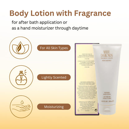 Elizabeth Taylor White Diamonds Perfumed Body Lotion for Women, 6.8-Ounce