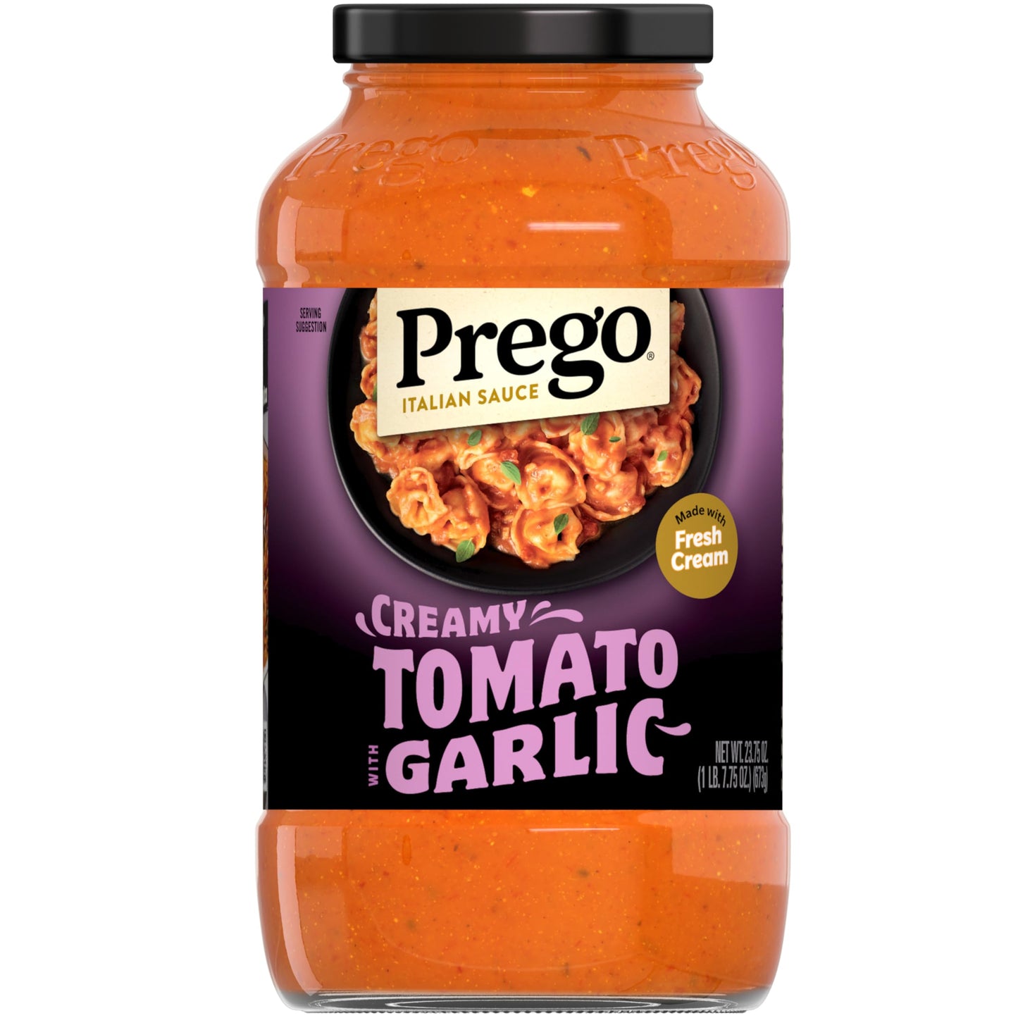Prego Creamy Tomato Pasta Sauce With Garlic, 23.75 oz Jar