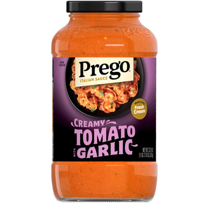 Prego Creamy Tomato Pasta Sauce With Garlic, 23.75 oz Jar