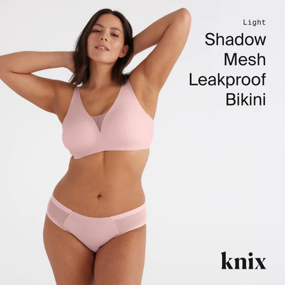 KNIX Women Leakproof Period Underwear No-Show Mesh Bikini – Light Flow Protection, Absorbs 1–3 Regular Tampons