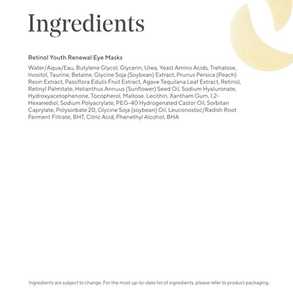 Murad Retinol Youth Renewal Eye Masks – No-Slip Full Absorption Bio-Cellulose Under Eye Patches with Retinol, Blue Agave, & Passionfruit for Lines, Wrinkles, Puffiness