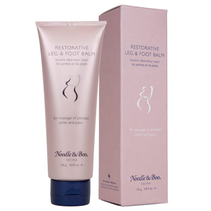 Noodle & Boo Restorative Leg & Foot Balm Moisturizer For Massage of Prenatal Aches and Pain, 4.8 fl. oz.