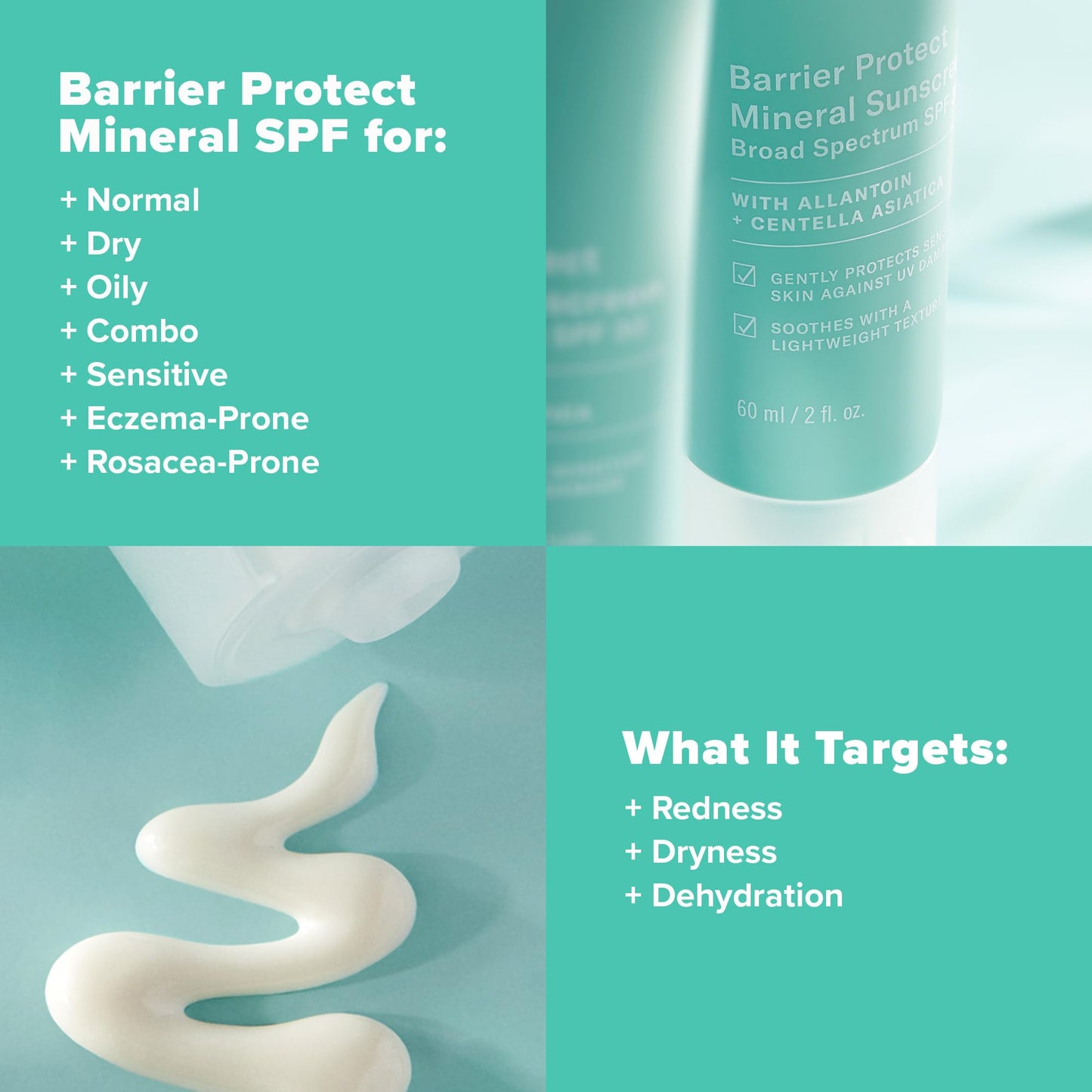 Paula's Choice CALM Barrier Protect Mineral Sunscreen for Face, SPF 30, Face Sunscreen for Sensitive Skin, Rosacea-Prone, Eczema- Prone Skin, UVA/UVB Protection, Fragrance Free, 2oz