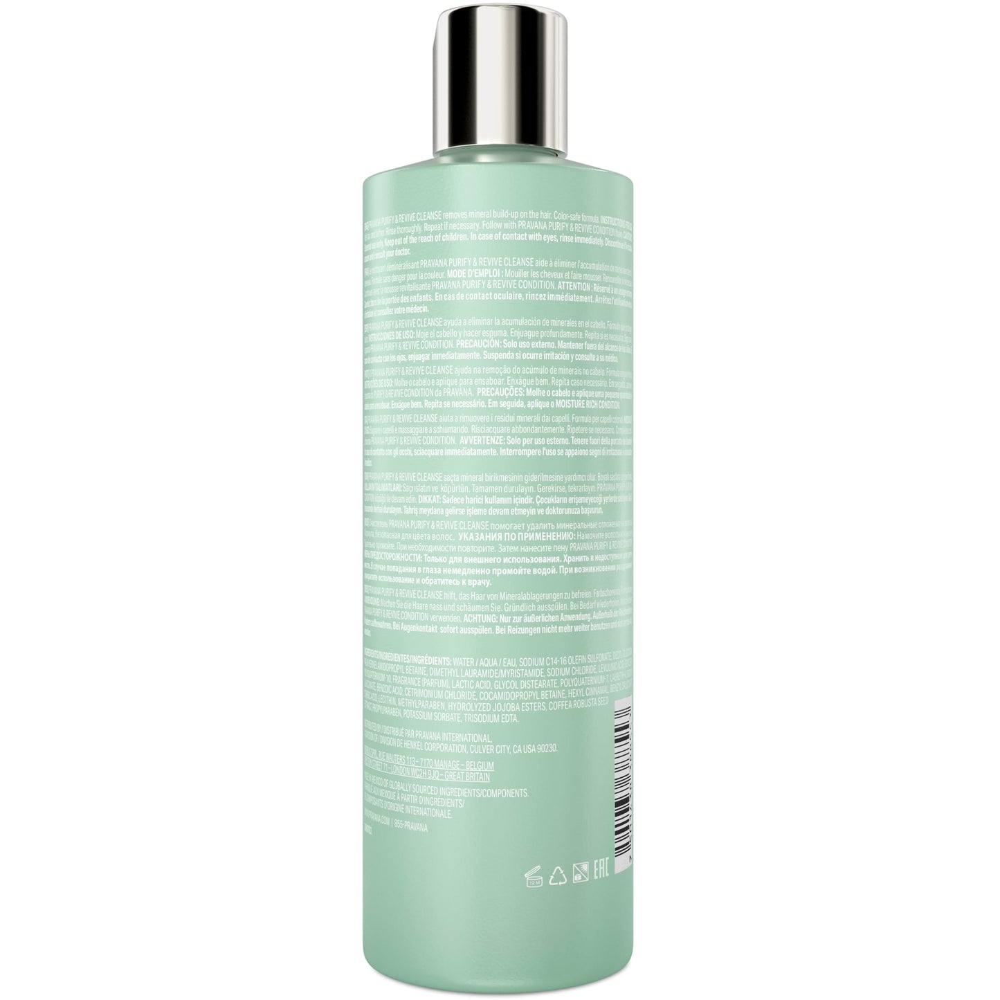 Pravana Purify & Revive Mineral Diminishing Shampoo | Instantly Removes Hard Water Deposits | Hydrates, Energizes, Volumizes | Eliminates Brassiness & Discoloration | 11 Fl Oz