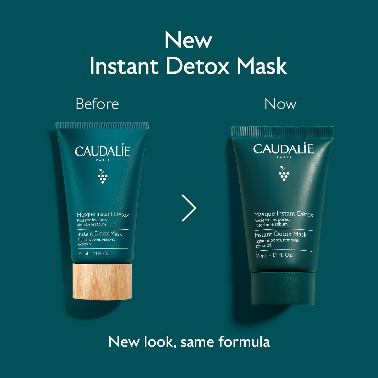 Caudalie Instant Detox Mask Pore Minimizing - Visibly Eliminates Excess Sebum and Visibly Tightens Pores in as Little as 10 Minutes