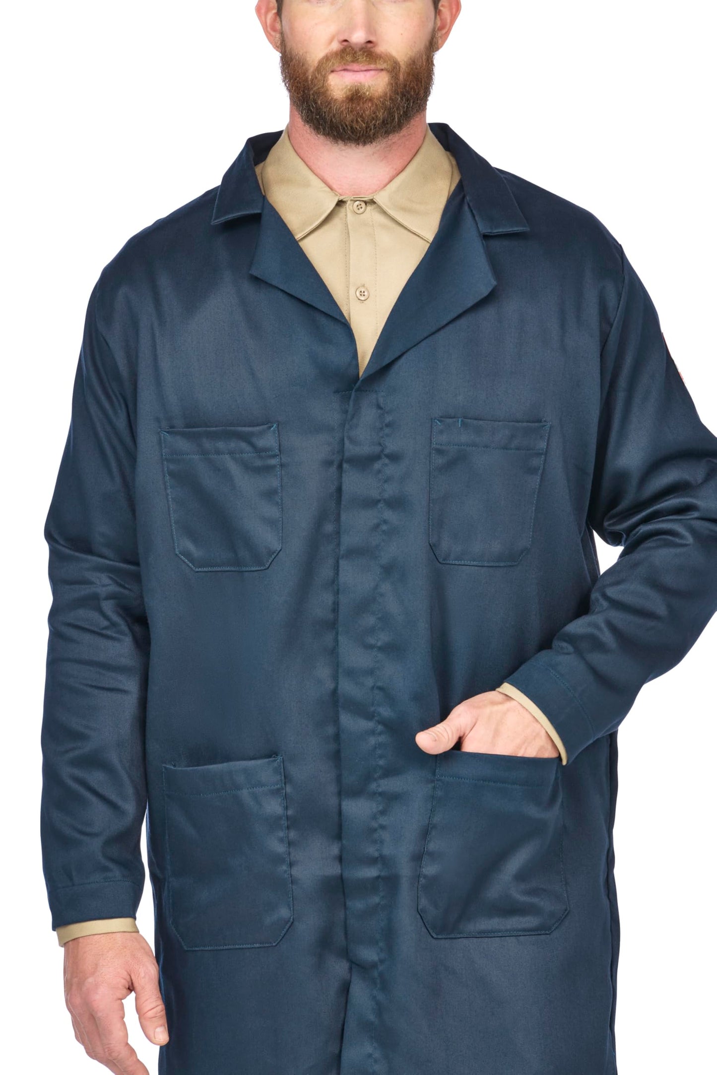 Bulwark FR Unisex Adult Flame Resistant Concealed Snap-front Lab Coat