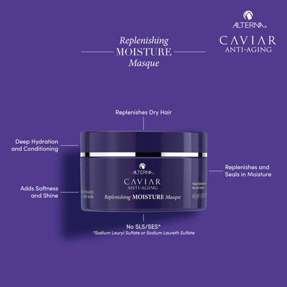 Alterna CAVIAR Anti-Aging Replenishing Moisture Hair Masque | Replenishes Dry, Coarse, Damaged Hair | Sulfate Free