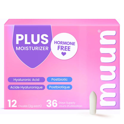 Muun Hyaluronic Acid Vaginal Moisturizer with Postbiotics (12 Count) – Hormone-Free Feminine Care for Daily Moisture & Comfort
