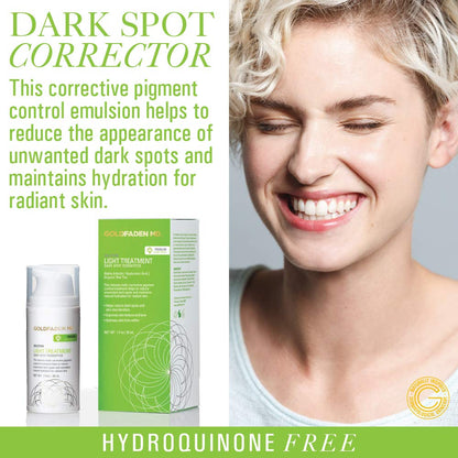 GOLDFADEN MD Light Treatment Dark Spot Pigment Corrector | Hydroquinone Free w/Alpha Arbutin, Organic Red Tea Extract, Sea Weed Extract and Hyaluronic Acid 1 fl. oz.