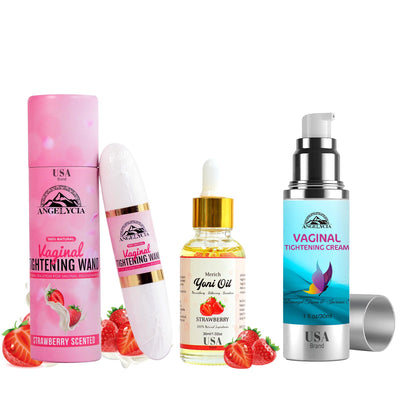 ANGELYCIA Ultimate Feminine Rejuvenation Trio: Wand, Cream and Yoni Oil for Vaginal Tightening, Rejuvenation, Effective Vaginial Tightening Cream, Coochie Tightener Wand and Feminine Yoni Oil