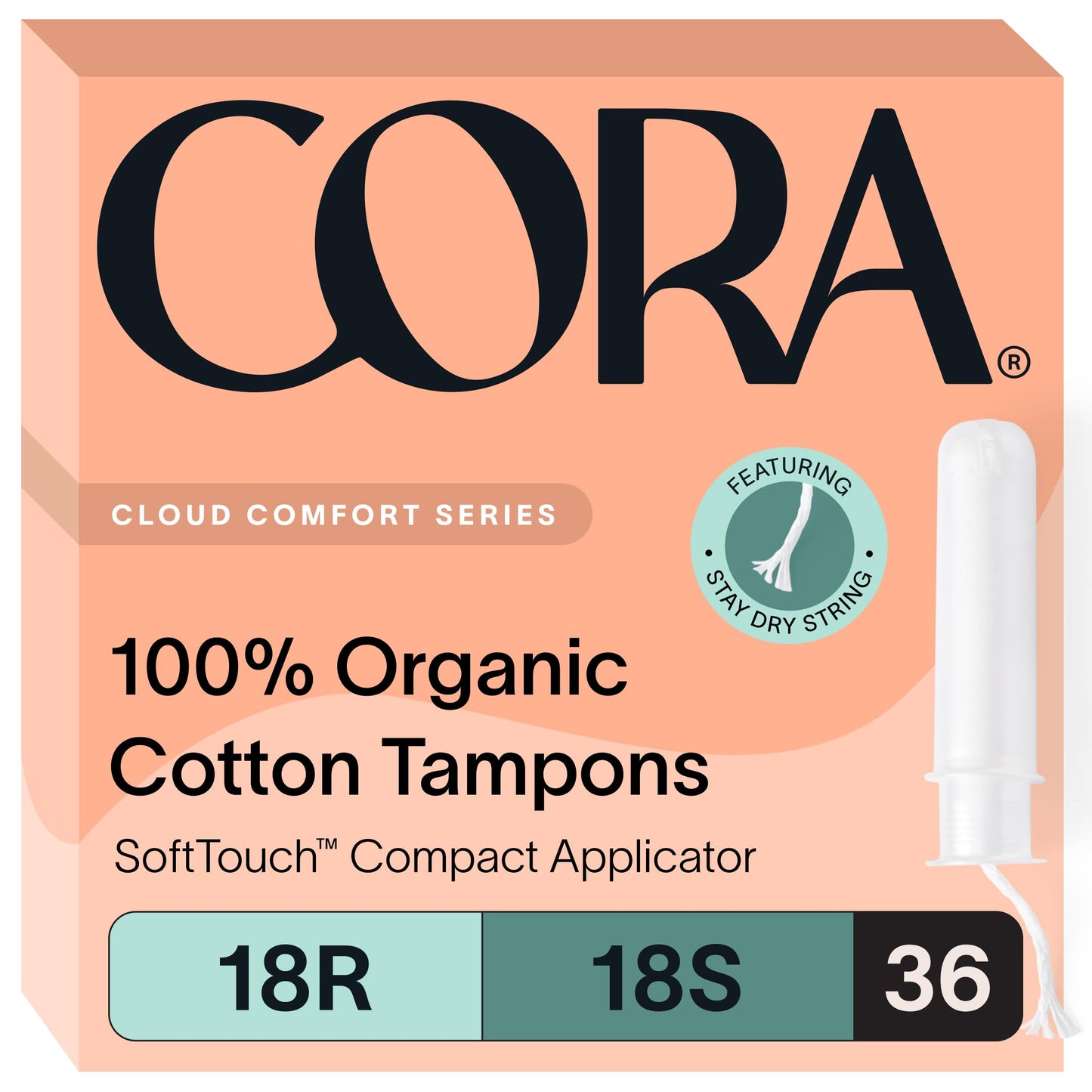 Cora Organic Feminine Care | Applicator Tampon Multipack and Regular No Wings Liners | Ultra-Absorbent, Unscented, Natural, Non-Toxic | 180 Total | Bundle Pack