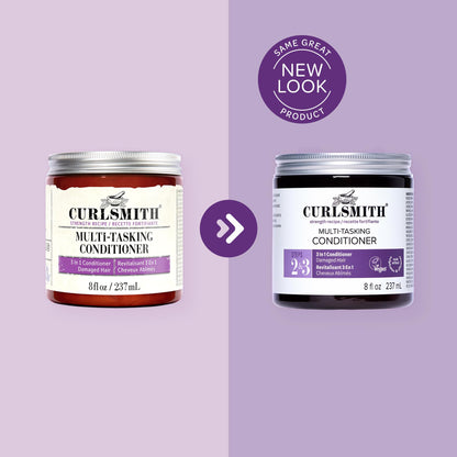 CURLSMITH Multi-Tasking 3-in-1 Curl Conditioner, Use as a Protein-Rich Rinse Out, Leave In or Deep Conditioner, For All Curl Types, Vegan & Cruelty-free