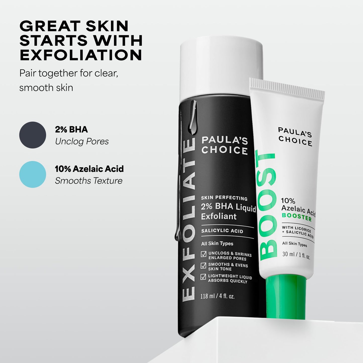 Paula's Choice BOOST 10% Azelaic Acid Booster Cream Gel Face Serum with Salicylic Acid, Oil-Free Skin Brightening Serum for Face, Fragrance-Free