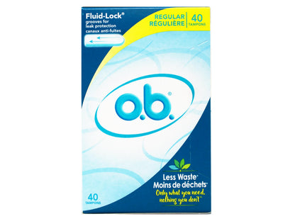 o.b. Pro Comfort Applicator Free Digital Tampons, Regular Absorbancy, 40 Count (Pack of 1)