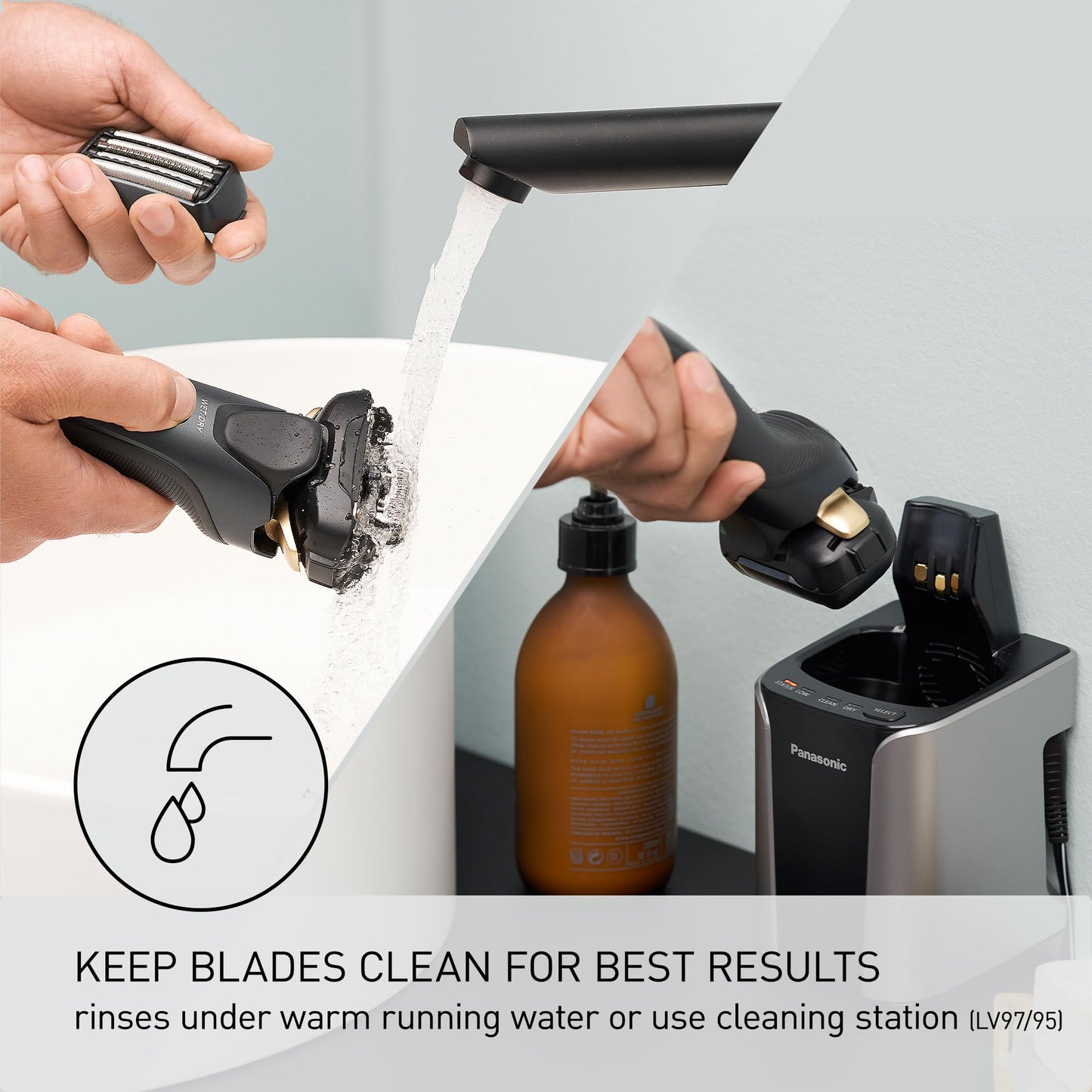 Panasonic Shaver Replacement Outer Foil and Inner Blade Set WES9032P, Compatible with ARC5 5-Blade Shavers ES-LV97-K, ES-LV67-K, ES-LV95-S, ES-LV65-S