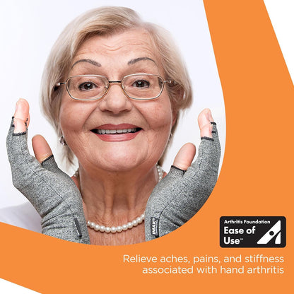 IMAK Compression Arthritis Gloves - Fingerless, Support for Joint Pain & Circulation, Unisex, Compression Gloves