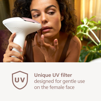 Philips Lumea 8000 Series IPL Hair Removal Device, Personal Permanent At Home Laser Hair Reduction, for Women & Men, SenseIQ Technology, 2 Attachments for Body & Face, BRI932/03