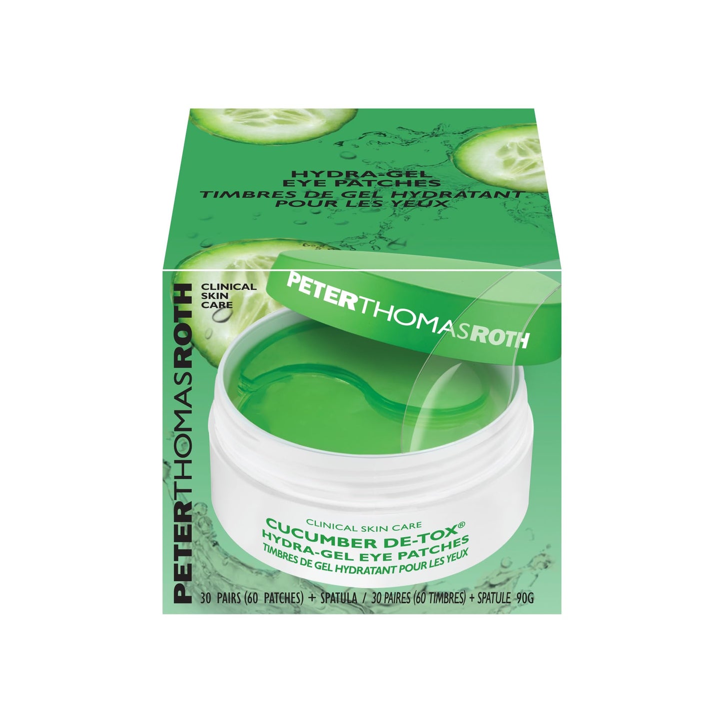 Peter Thomas Roth | Cucumber De-Tox Hydra-Gel | Soothing Under-Eye Patches for Puffiness, Dark Circles, Fine Lines and Wrinkles, 60 Count Each (Pack of 2)