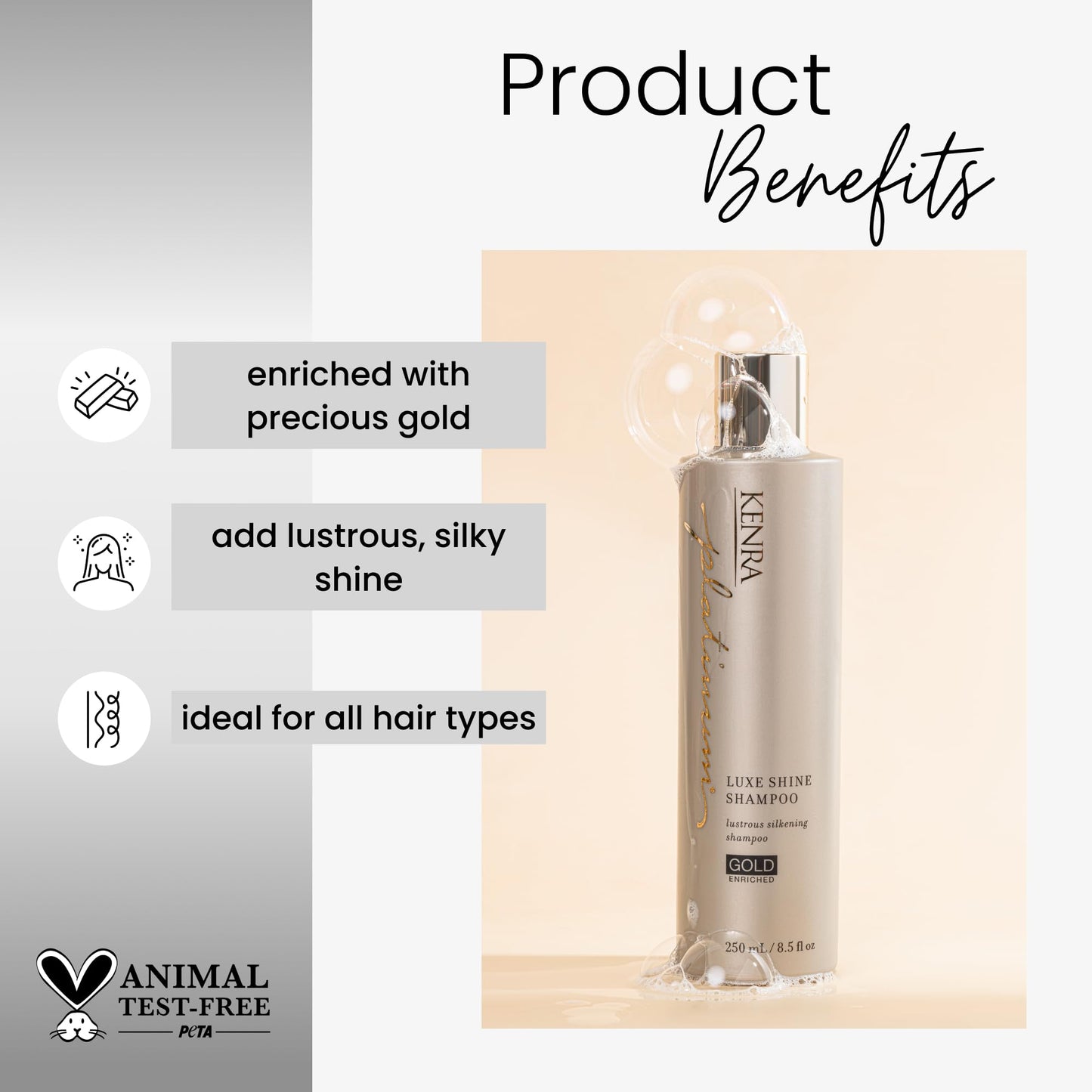 Platinum Luxe Shine Shampoo | High Shine | Smoothing Shampoo for Frizzy Hair | For Dull Hair | Sulfate Free | Color Safe