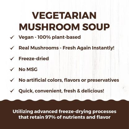 eHerbal Instant Mushroom Soup Cubes Freeze-Dried | 100% Real Mushrooms (Enoki, Shiitake, King Oyster) | Vegan, Quick & Delicious | 10 Servings, 120g (4.23oz)