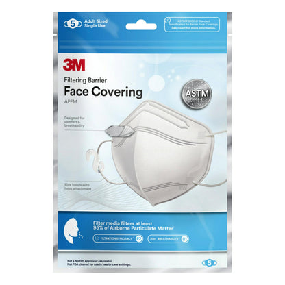 3M™ Filtering Barrier Face Covering, AFFM-5, One Size, 5-Pack