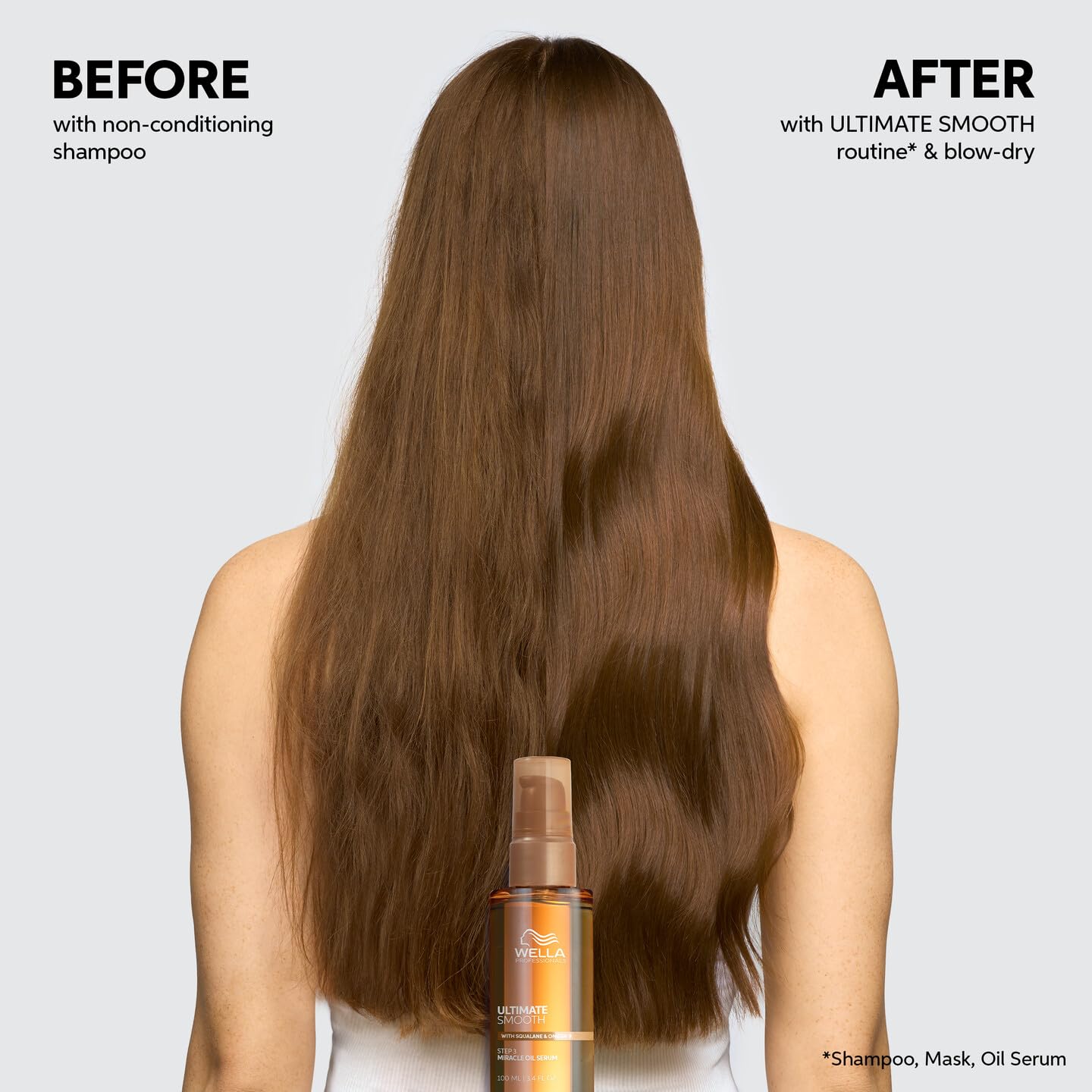 Wella Professionals ULTIMATE SMOOTH Shampoo for Dry, Dull & Frizzy Hair | For Shine & Smoothness | With Squalane & Omega 9 | Color Safe